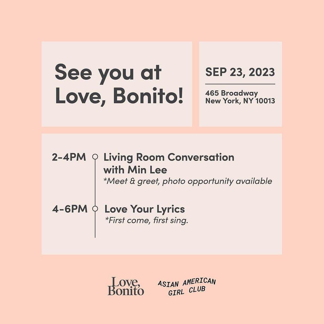ミン さんのインスタグラム写真 - (ミン Instagram)「Hi MINIONS, I’ll be visiting @lovebonitousa in NYC soon!   Join me at Love, Bonito’s pop-up store in SoHo for an intimate discussion about my journey and loving my layers, followed by some fun pedicab karaoke.💗  Can’t wait to see you all!   #LoveYourLayers #LoveBonitoUSA #LoveBonito」9月16日 6時11分 - therealminnn