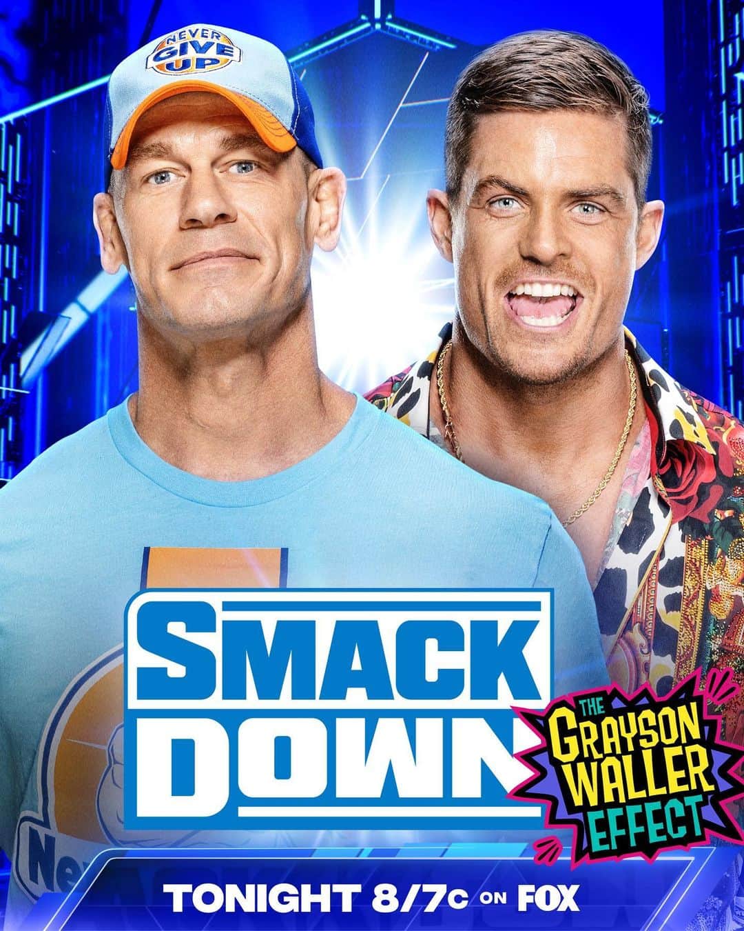 WWEのインスタグラム：「TONIGHT on #SmackDown:  🐐 "The Greatest of All Time" @JohnCena returns as the special guest on @graysonwallerwwe's #GWEffect!   😤 @mikethemiz vs. @reallaknight in a #WWEPayback rematch!   🔥 @itsmebayley looks to make a statement against @wwe_asuka!   👀 @ajstylesp1 vs. @finnbalor!   📺 8/7c on @foxtv」