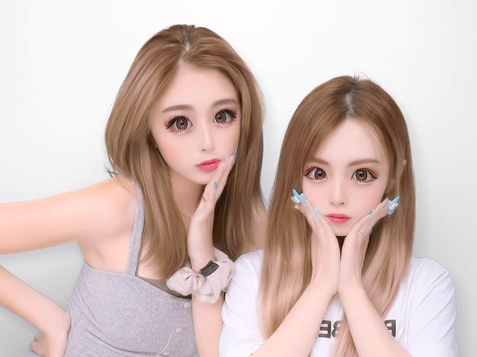 古川結菜のインスタグラム：「久々ちゃみ姉妹プリ💗 似てきた?🧐💗  #egg #ギャル」