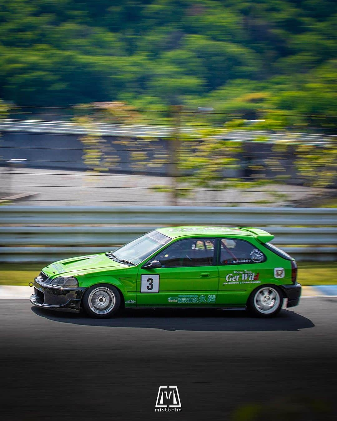 mistbahnさんのインスタグラム写真 - (mistbahnInstagram)「_ GET WILD 緑のたぬき (Green Raccoon) Honda EK9 CIVIC Type R _ 🚗: @quontaku / @midorinotanukiek9 📷: @mistbahn _ Shot on May-20 2023 🏁 "Circuit Festa ( @circuit_festa_west_japan )". Central Circuit (Hyogo Japan) _ JP) 2023年5月20日、セントラルサーキットで開催された「サーキットフェスタ ( @circuit_festa_west_japan )」で撮影。 _ #circuitfesta #サーキットフェスタ  #circuitfesta2023 #サーキットフェスタ2023 #centralcircuit #セントラルサーキット #inatec #getwildracing #mozcraft #aslan #honda #civic #hondacivic #ホンダシビック #シビック #ek9 #ek #ekcivic #n1civic #ffchallenge #bseries #b16 #kanjo #kanjostyle #kanjoracer #kanjozoku #timeattack #timeattackjapan #hondasontrack」9月16日 19時08分 - mistbahn