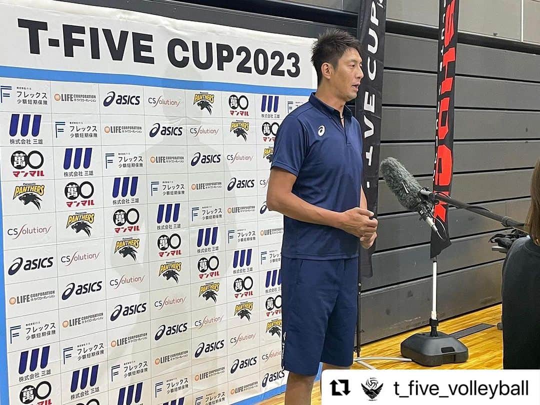 山本隆弘のインスタグラム：「取材に来て頂きました。  #Repost @t_five_volleyball with @use.repost ・・・ T-FIVECUP東北大会の模様が放送される予定です。 仙台放送📺 スポルたん！NEO 18:30〜」