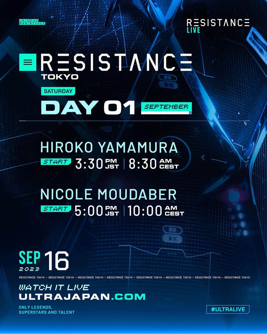 Ultra Music Festivalさんのインスタグラム写真 - (Ultra Music FestivalInstagram)「JAPAN we are here! Make sure to tune into Day 1 of @ultrajapan starting at 4PM JST/9AM CEST for #ULTRALIVE and 3:30PM JST/8:30AM CEST for #RESISTANCELive at ultrajapan.com or the official @umftv YouTube channel!」9月16日 14時51分 - ultra