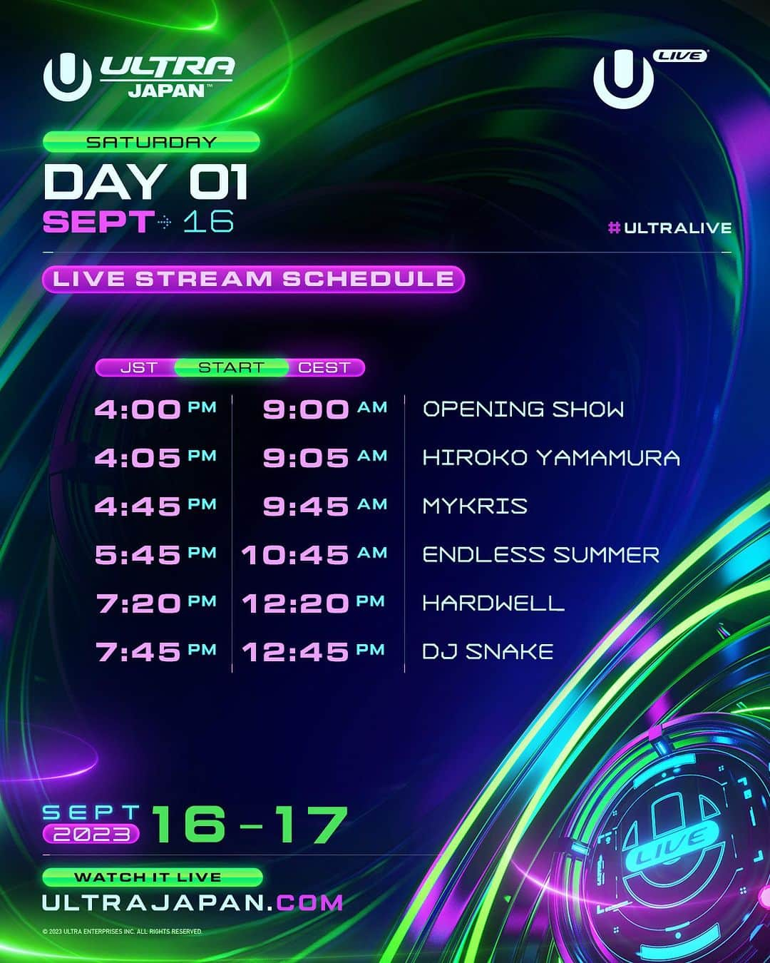 Ultra Music Festivalさんのインスタグラム写真 - (Ultra Music FestivalInstagram)「JAPAN we are here! Make sure to tune into Day 1 of @ultrajapan starting at 4PM JST/9AM CEST for #ULTRALIVE and 3:30PM JST/8:30AM CEST for #RESISTANCELive at ultrajapan.com or the official @umftv YouTube channel!」9月16日 14時51分 - ultra