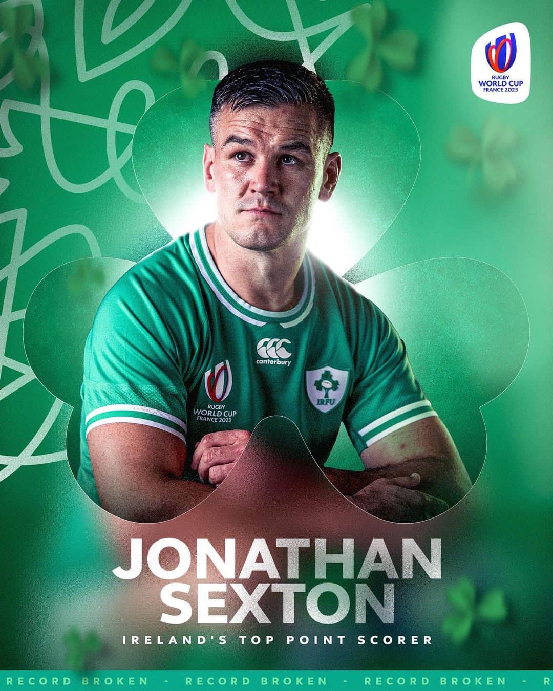 ラグビーリーグ・ワールドカップさんのインスタグラム写真 - (ラグビーリーグ・ワールドカップInstagram)「History. Made.   @sexton_johnny10 becomes Ireland’s top point scorer of all time 🔥  #RWC2023 | #IREvTGA」9月17日 4時55分 - rugbyworldcup