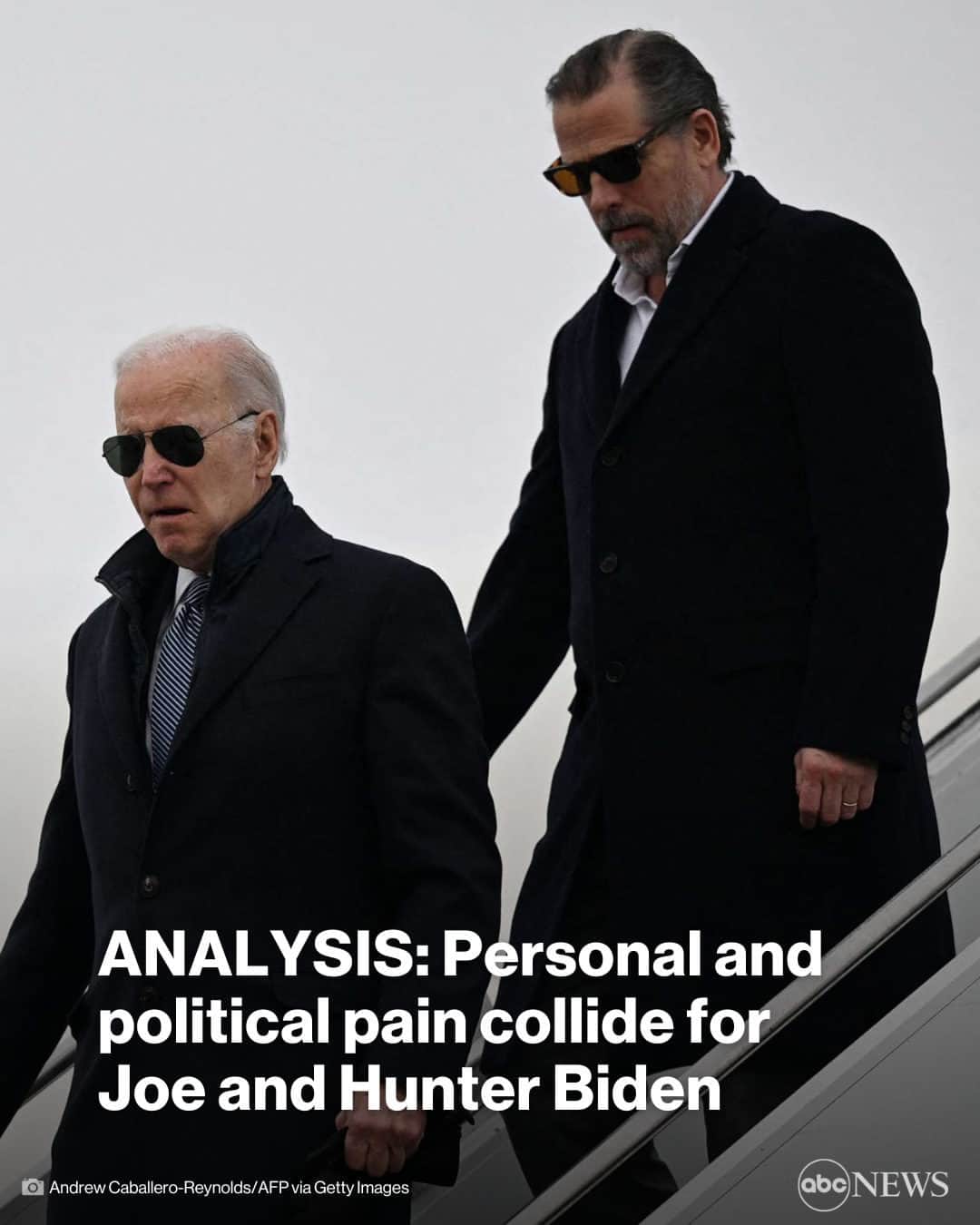ABC Newsのインスタグラム：「The son would probably not be facing criminal charges if not for who his father is.  The father would probably not be facing impeachment if not for what his son has done.  Pres. Biden and Hunter Biden have traveled different paths to this moment and face disparate consequences. But now, a president whose political identity has been forged through the tragedies and triumphs of family finds his future tied to the fate his one surviving son — who might end up being sent to prison by his father's own Justice Department. Via ABC News Political Director Rick Klein.」