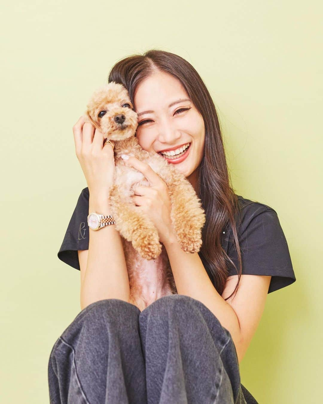 落合リザのインスタグラム：「りちゃ子🐾🐩♥️ いつも人間の我儘に辛抱強く優しく付き合ってくれるw」