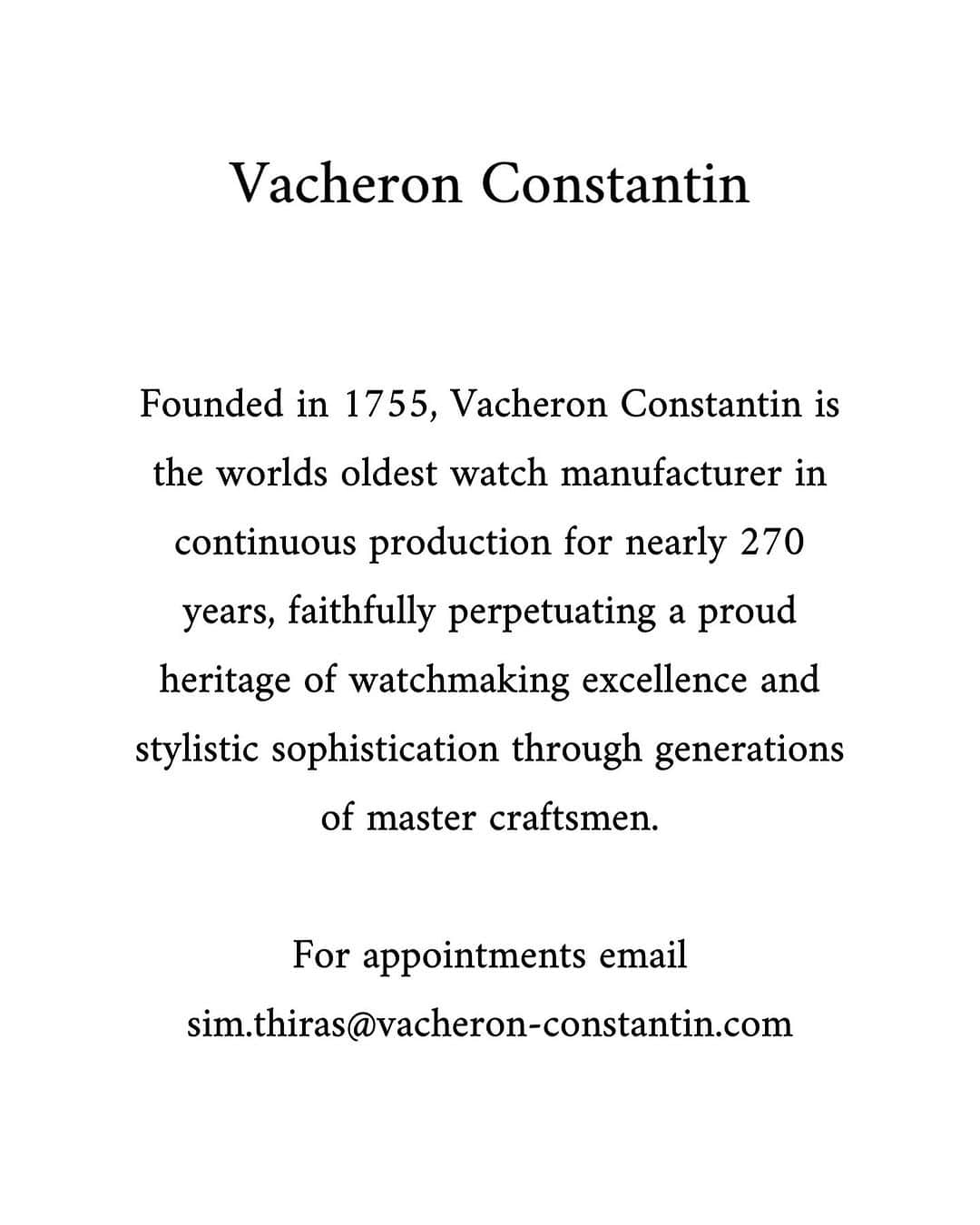 ガジアーノ&ガーリングさんのインスタグラム写真 - (ガジアーノ&ガーリングInstagram)「Vacheron Constantin have very kindly offered to host our next trunk show in Dubai at the private suite in the Mandarin Oriental.  Simon will be joined by our very own Dean Girling for the trip.  It’s a unique opportunity to add to your shoe collection, build your tailoring wardrobe and browse one of the most beautiful watch collections in the world, all in the luxury of a suite at the Mandarin Oriental.  For appointments see below.  Simon@gazianogirling.com  Alex@cadandthedandy.co.uk  Sim.thiras@vacheron-constantin.com  #trunkshow #gazianogirling #gazianoandgirling #vacheronconstantin #mandarinoriental #cadandthedandy」9月16日 20時52分 - gazianogirling