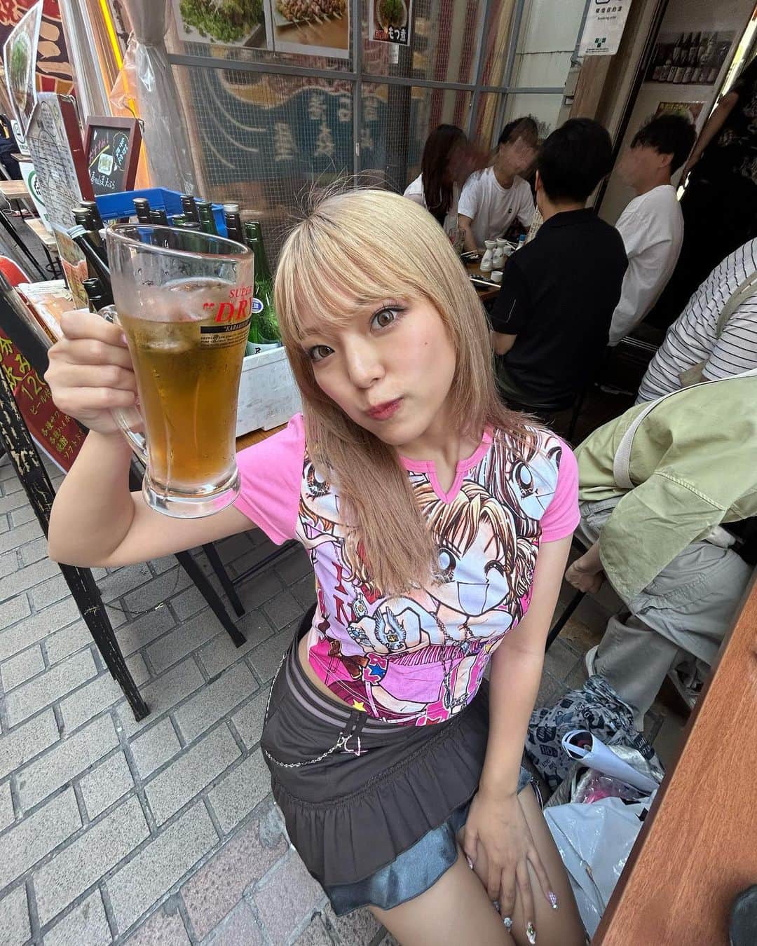 湯上響花さんのインスタグラム写真 - (湯上響花Instagram)「🍶´- 外飲み大好きだから涼しくなるの嬉しい🩷 せんべろ外飲みしたい🥹 #上野飲み #上野居酒屋 #せんべろ女子」9月16日 21時02分 - fantique_
