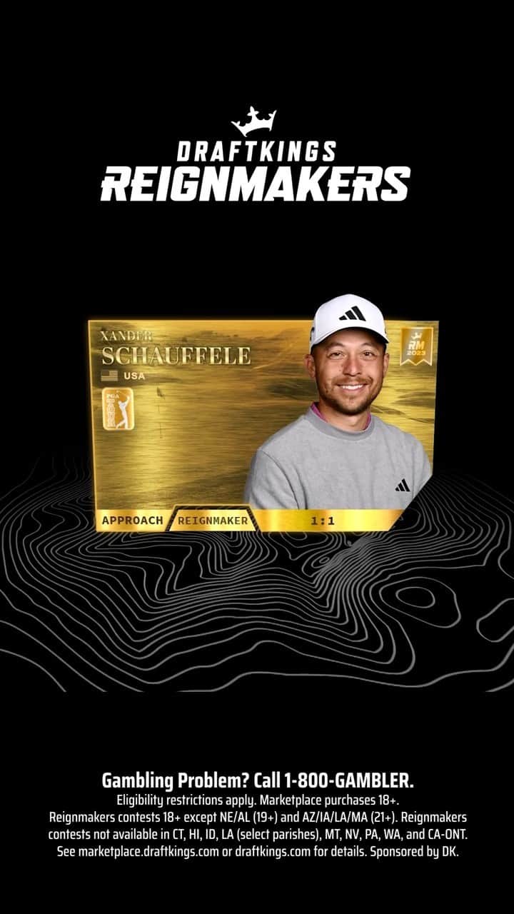 ザンダー・シャウフェレのインスタグラム：「Check out this 1:1 version of my @draftkings Reignmakers PGA TOUR digital player card!  Get some skin in the game ahead of the Ryder Cup by building a unique collection of your favorite golfers and entering a no-fee Reignmakers contest to compete for your share of HUGE prizes.  Head over to DraftKings Marketplace today to start playing and use my promo code XANDER when signing up! #DKPartner」