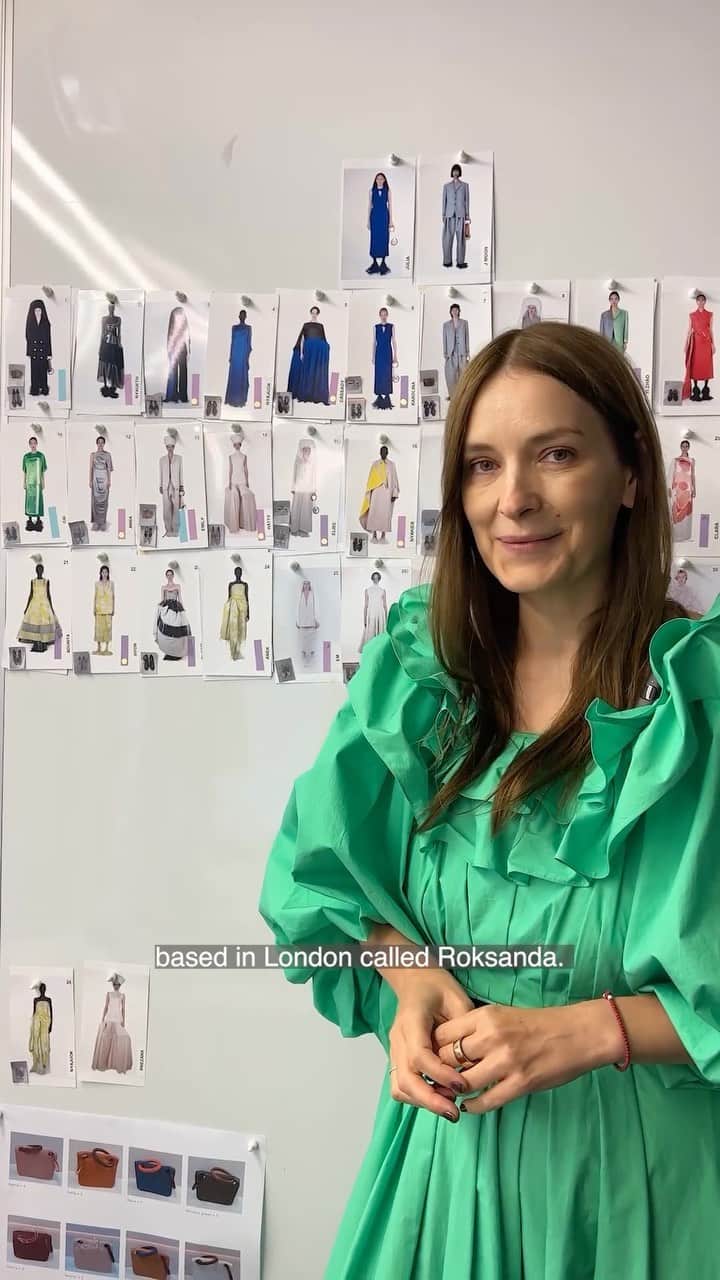 MATCHESFASHION.COMのインスタグラム：「#MATCHESBehindTheShow with @roksandailincic: the London-based designer gave us an insider’s access to her SS24 collection before her #LFW show.   Watch as she shares inspirations from her Serbian roots, talks colour palette, and more. Find more from #Roksanda at the link in bio.」