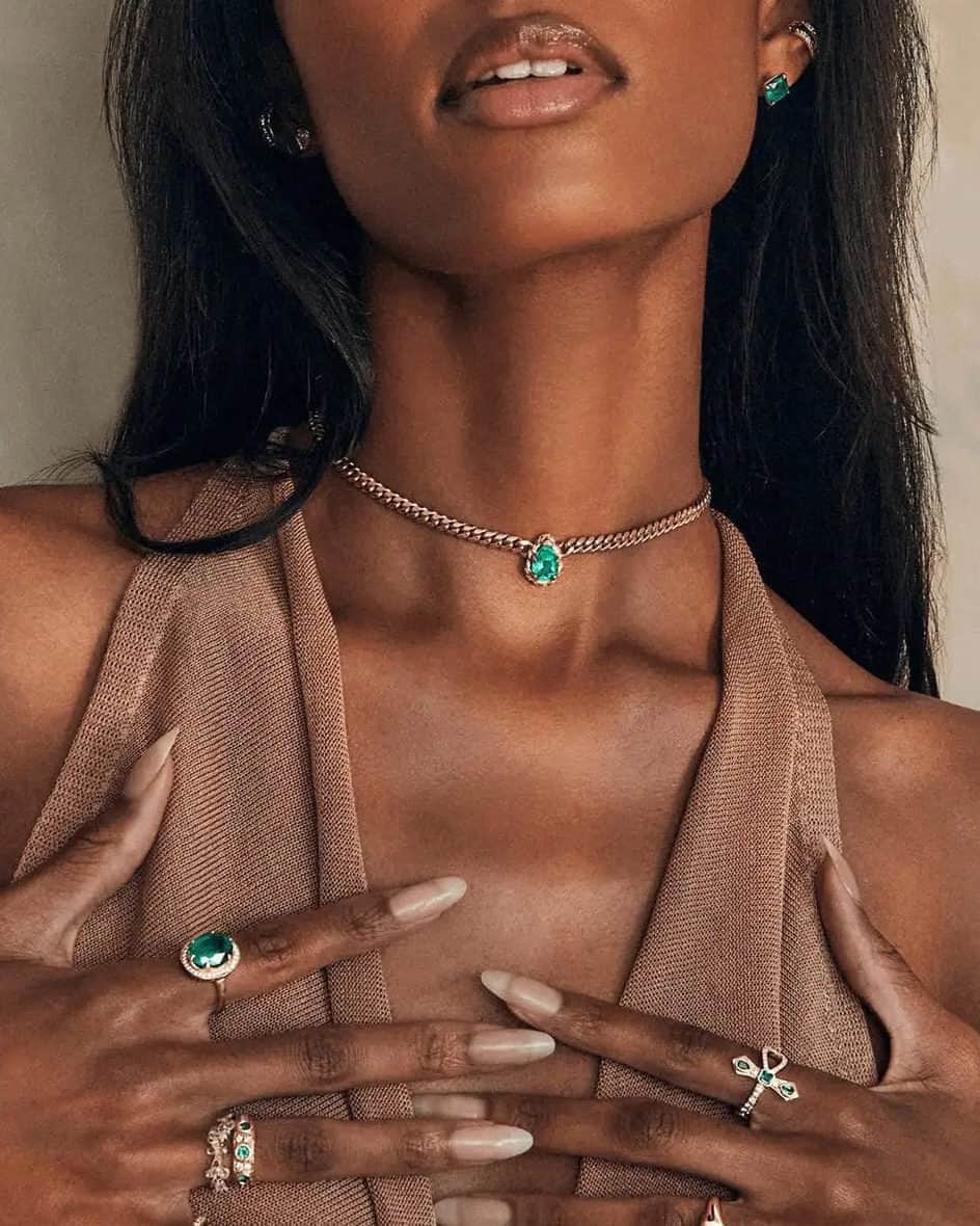 ShopBAZAARのインスタグラム：「Decorate your neck with mesmerizing jewels that will transform any relaxed outfit into a stunning look. With our selection of curated jewelry from necklaces to bracelets to rings, your collection will be what everyone looks to for accessory inspiration. #SHOPBAZAAR」