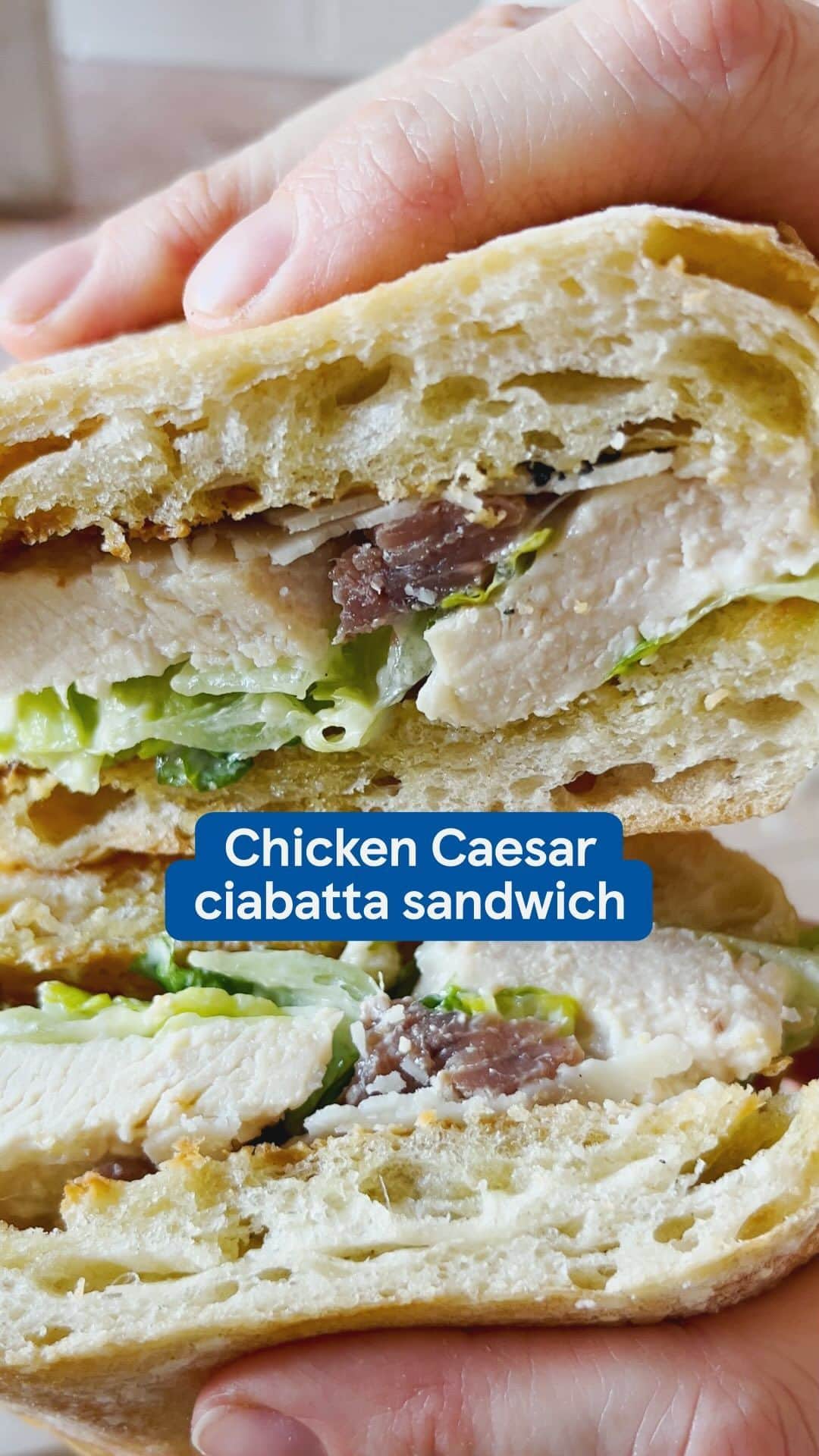 Tesco Food Officialのインスタグラム：「It’s September Sarnie Season! Transform your favourite salad into the ultimate super sandwich with our chicken Caesar ciabatta recipe by heading to the link in the bio.」