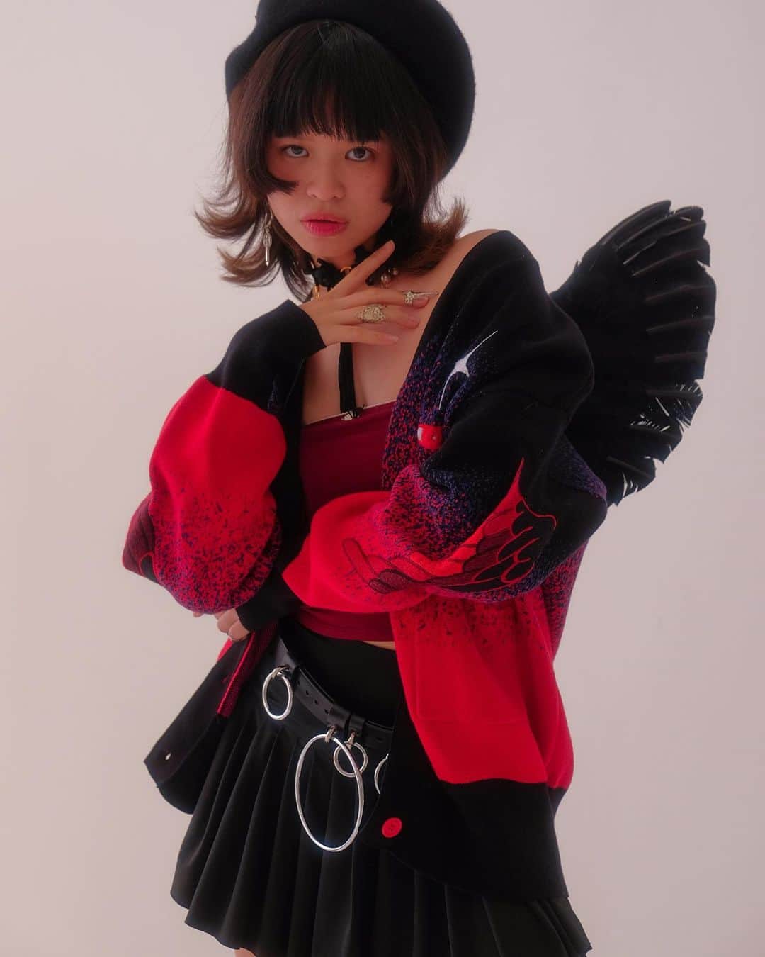 meyocoのインスタグラム：「demonic vibes only 👁️✨ demon cardigan is back on preorder!」