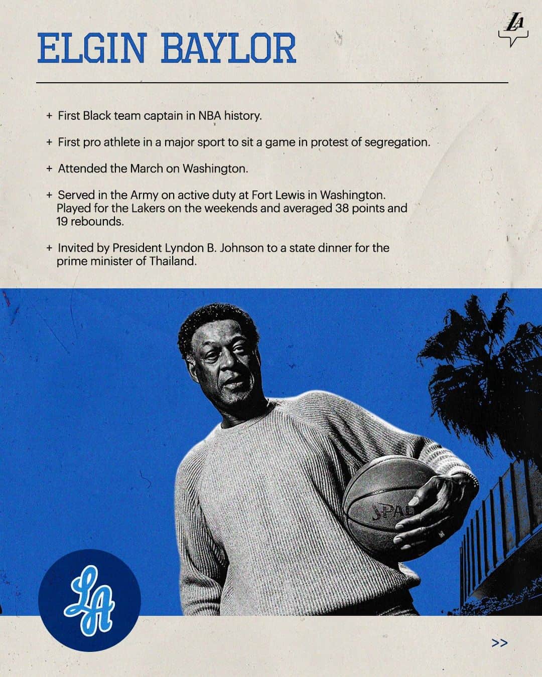Los Angeles Lakersさんのインスタグラム写真 - (Los Angeles LakersInstagram)「A pioneer and legend.   Happy Birthday Elgin Baylor.」9月17日 0時34分 - lakers
