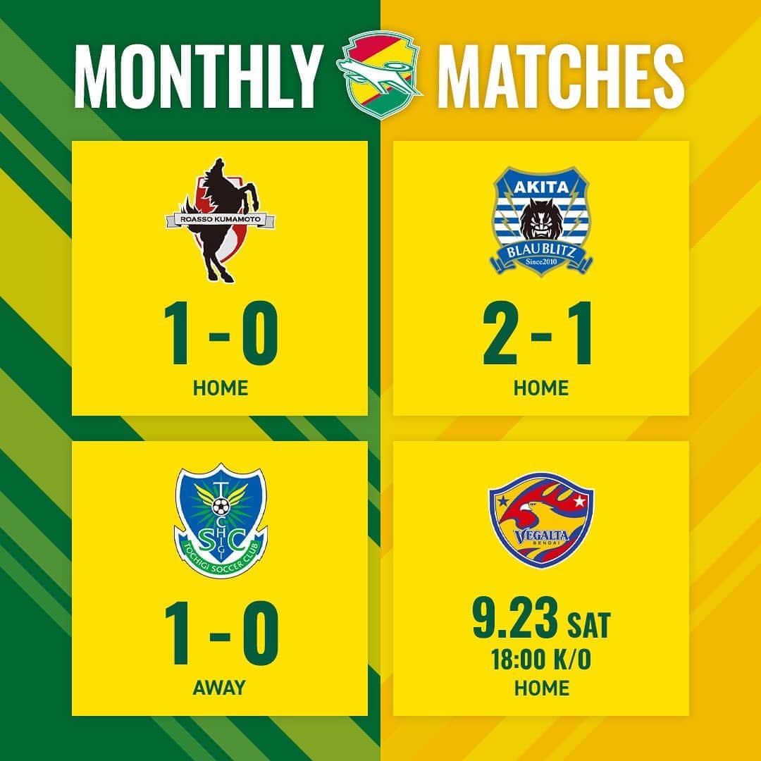 ジェフユナイテッド市原・千葉のインスタグラム：「. MONTHLY MATCHES  ▶️ NEXT GAME 📆 9.23 18:00kick off🕕 🆚 ベガルタ仙台 🏟 フクダ電子アリーナ  #jefunited  #ジェフ千葉  #jleague  #Jリーグ  #monthly」