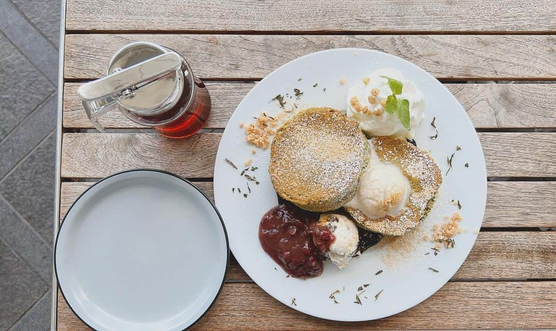 鈴木つく詩のインスタグラム：「🥞♡ #pancake #teatime #湘南パンケーキ」