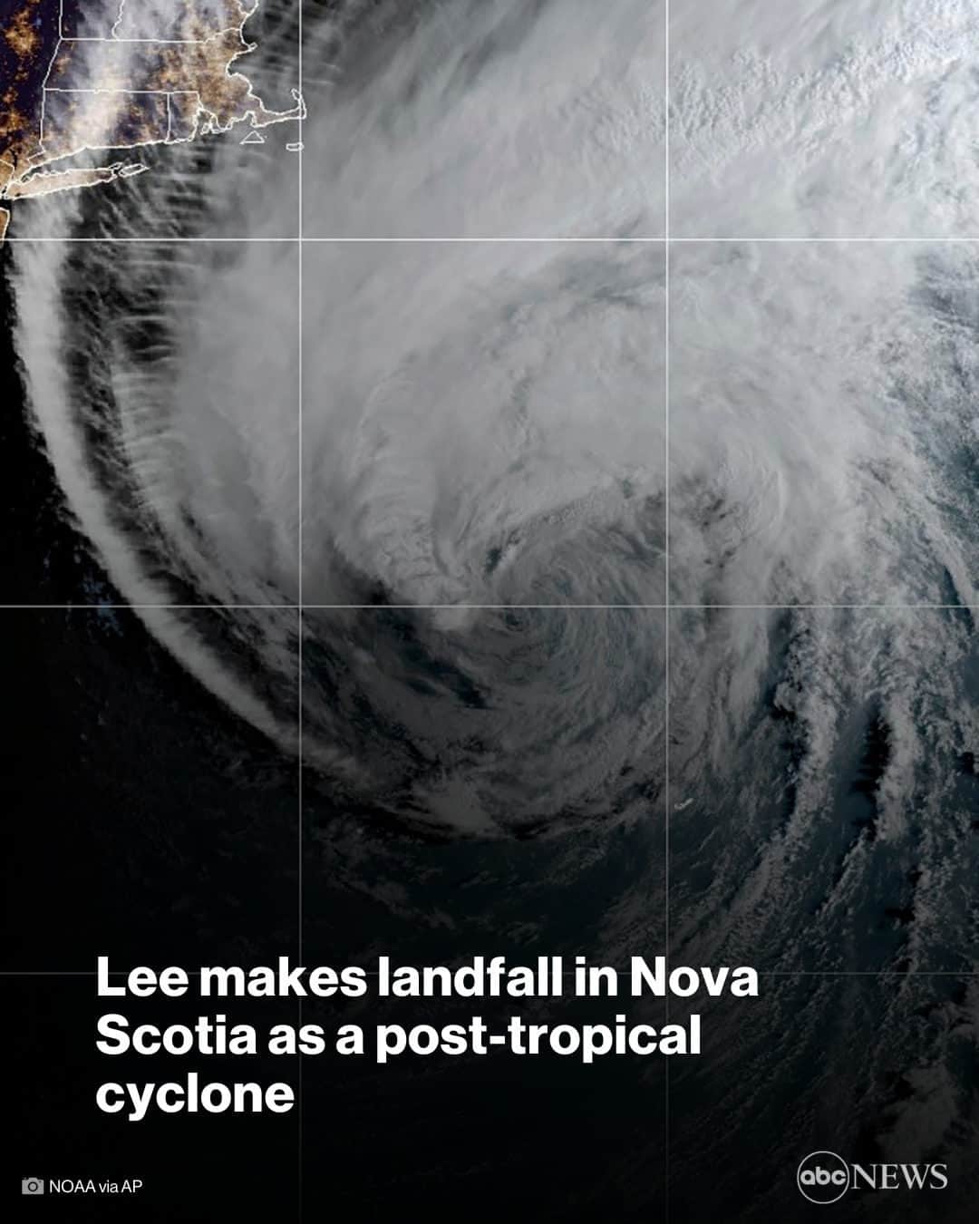 ABC Newsさんのインスタグラム写真 - (ABC NewsInstagram)「Lee makes landfall in far western Nova Scotia as a post-tropical cyclone, National Hurricane Center says. More at LINK IN BIO.」9月17日 5時49分 - abcnews