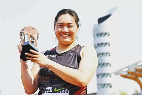 北口榛花さんのインスタグラム写真 - (北口榛花Instagram)「Yeeeey I got first 💎✌️  63.78  📸 Tsutomu Kishimoto / @picsport_japan」9月17日 8時06分 - giantbaby_paru