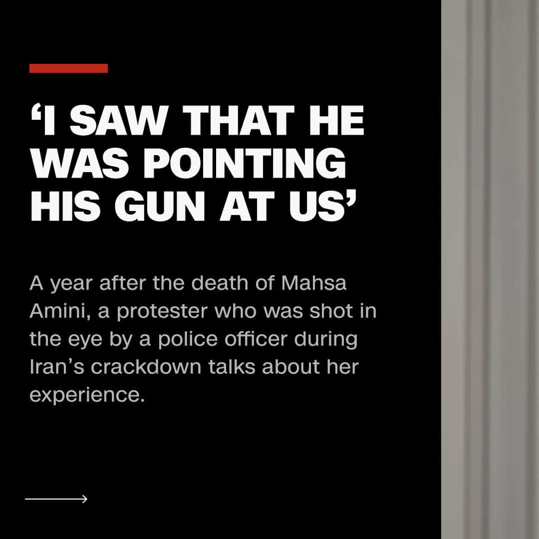 CNNさんのインスタグラム写真 - (CNNInstagram)「Elahe Tavakolian's shooter was so close, she could see him pointing his gun at her.  "He was maybe 30 or 40 meters (100 to 130 feet) away," she recalls. "He was a police officer. And everybody knew him." Around her, she says, protesters were chanting "death to the dictator," as two men tore down a billboard bearing the face of Iran's Supreme Leader Ayatollah Ali Khamenei.  It was the evening of September 21, 2022, days after the death of Mahsa Jhina Amini in the custody of Iran's notorious morality police. Flares of dissent were slowly lighting up cities and small towns like Esfarayen in the northeast of the country, where Tavakolian was shot.  "I saw that he was pointing his gun at us. I was scared that he might shoot my children, I turned my head sideways," she tells CNN. "It hit the corner of my eye."   📸 : Elahe Tavakolian/Mark Esplin/CNN」9月17日 22時28分 - cnn