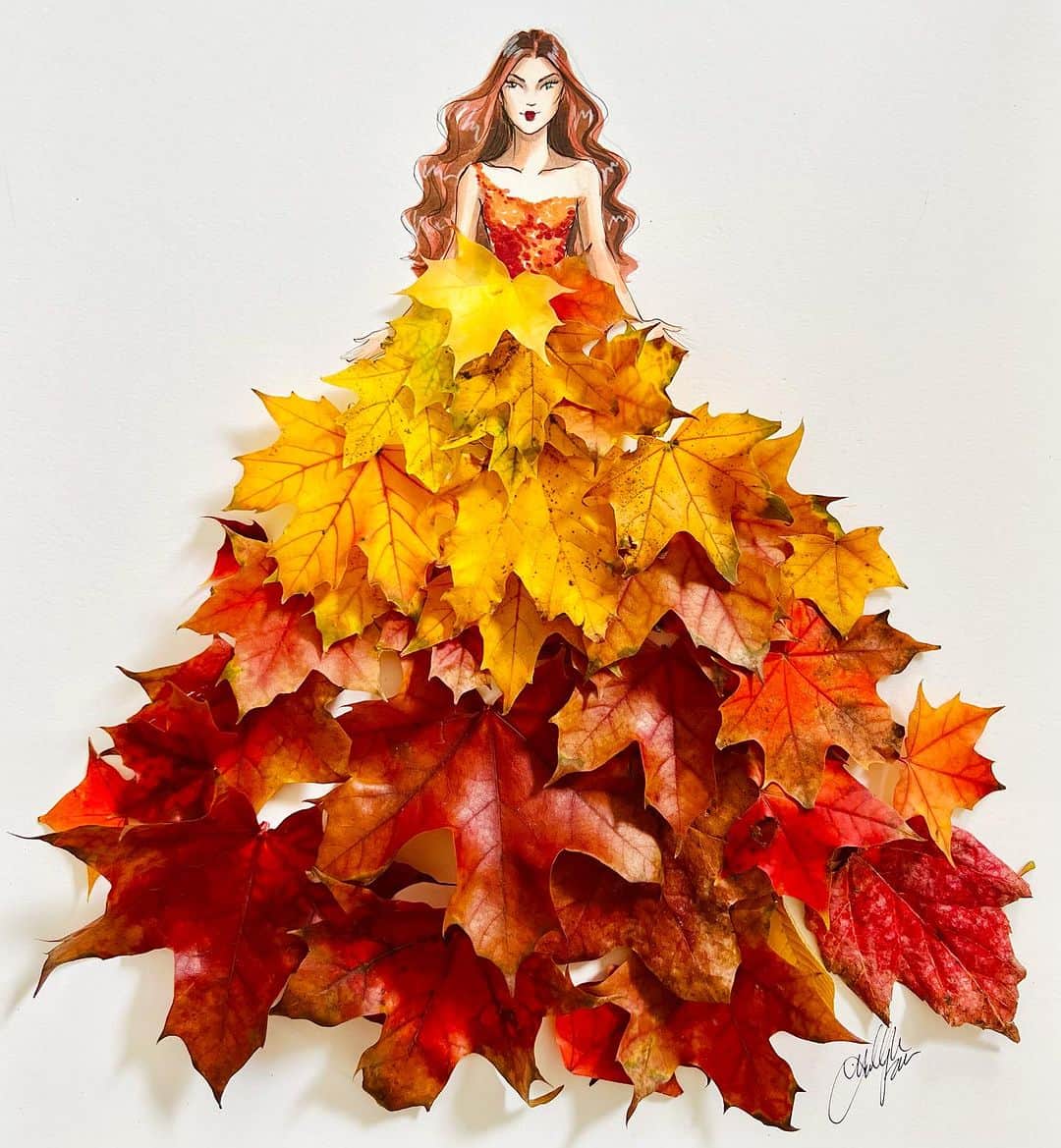 Holly Nicholsのインスタグラム：「Autumn awaits 🍁🍂 #fall #autumn #fashionillustration」