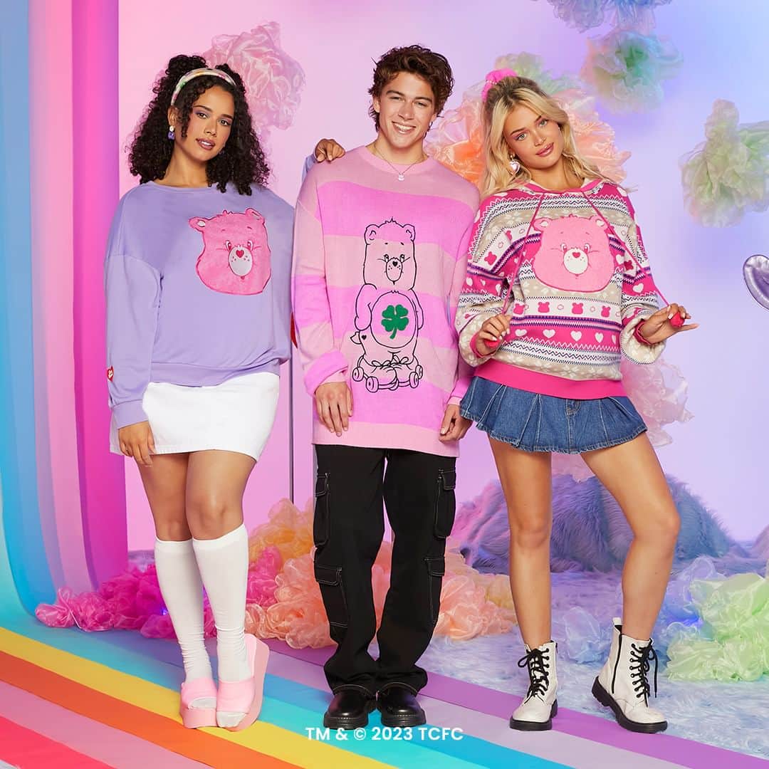 SHEINのインスタグラム：「Caring is a cause for celebration! 🎉🐻 Which SHEIN x Care Bears collection fits would get the party started? 💜👇  #SHEINxCareBears #SHEINcollabs #CareBears」