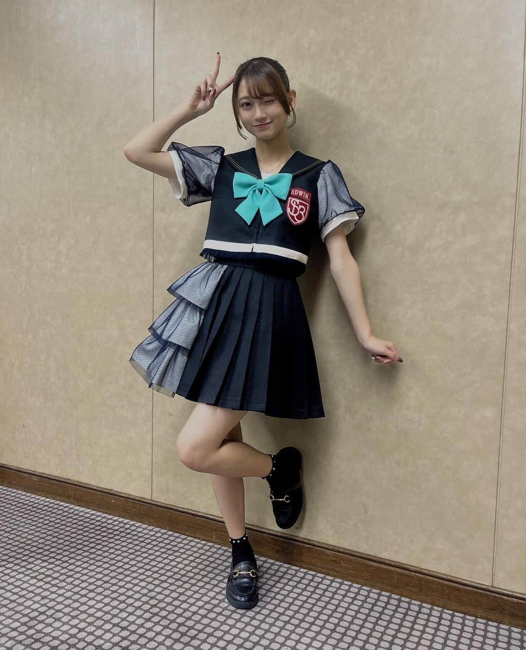 冨永真姫のインスタグラム：「「UP-T FESTIVAL vol.2」  ありがとうございました💚  #シブサン #shibu3project #グリーンクラス #idol #ポニテ #新衣装 #ありがとう #楽しかった #jk #fjk」