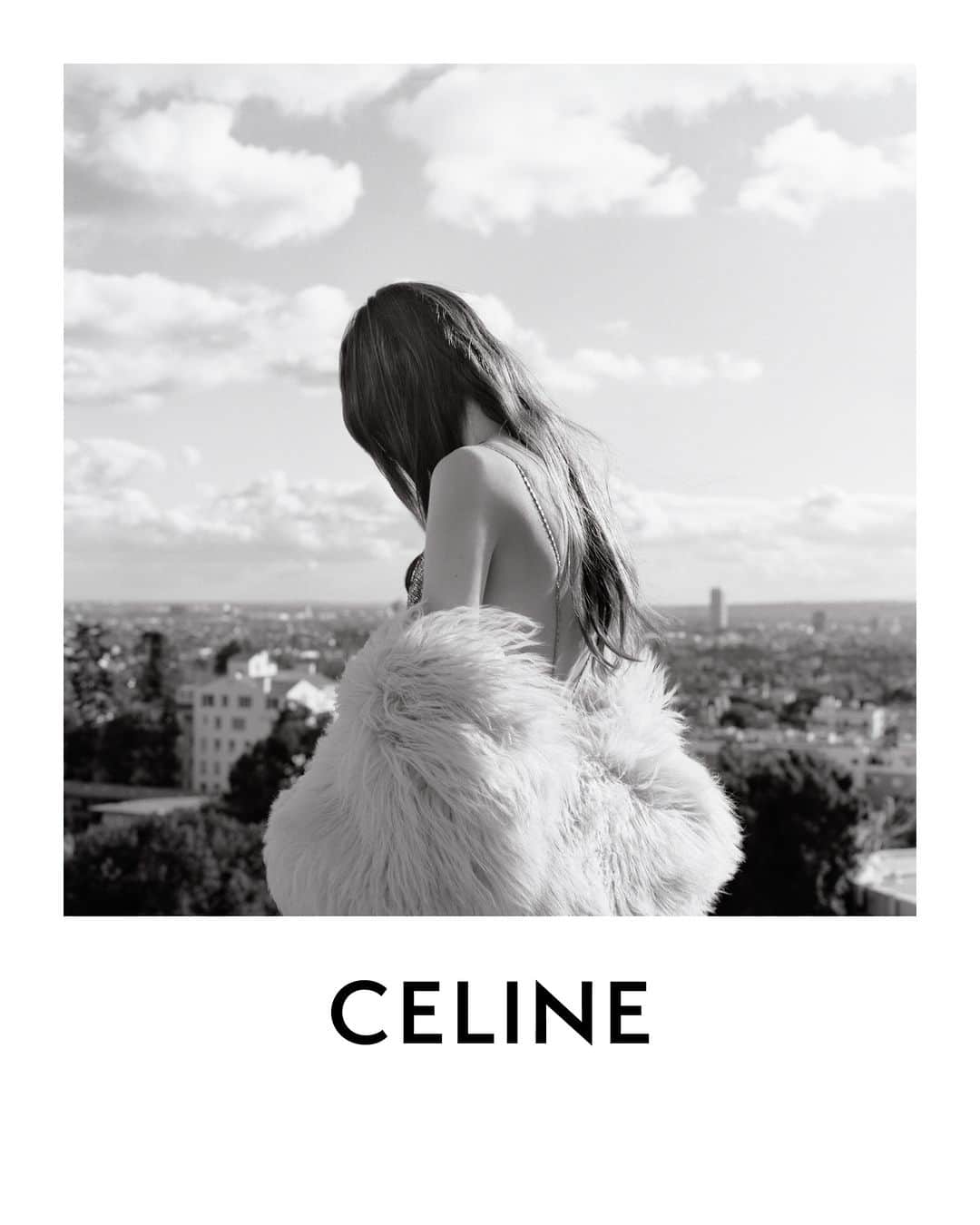 Celineのインスタグラム：「CELINE AT THE WILTERN AGE OF INDIENESS  CELINE 17 WOMEN WINTER 23  CELINE HAND EMBROIDERED DRAPED DRESS  CELINE SHEARLING JACKET  CELINE HAS A STRICT NO FUR POLICY AND USES ONLY SHEARLING  COLLECTION AVAILABLE NOW IN STORES AND ON CELINE.COM   LULU @HEDISLIMANE PHOTOGRAPHY @CHATEAUMARMONT LOS ANGELES DECEMBER 2022  #CELINEBYHEDISLIMANE」