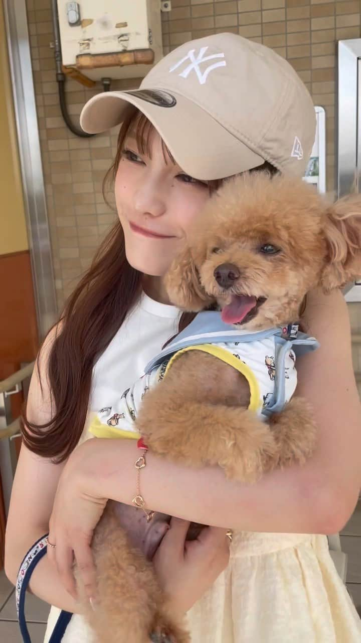 森みはるのインスタグラム：「夏ってだけでキラキラしてた〜🐶✨」