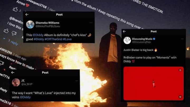 ディディのインスタグラム：「THE LOVE ALBUM : OFF THE GRID, THE #1 R&B ALBUM IN THE COUNTRY!   I WANT TO HEAR YOUR REVIEWS! TWEET ME! TAG ME IN YOUR VIDEOS ON ALL SOCIAL PLATFORMS! I’M WATCHING AND SHARING THEM! LET’S LOCK IN AND CONTINUE TO RAISE THE FREQUENCY!!!   LOVE! LOVE! LOVE 🖤🙏🏿💫⚡️✨」