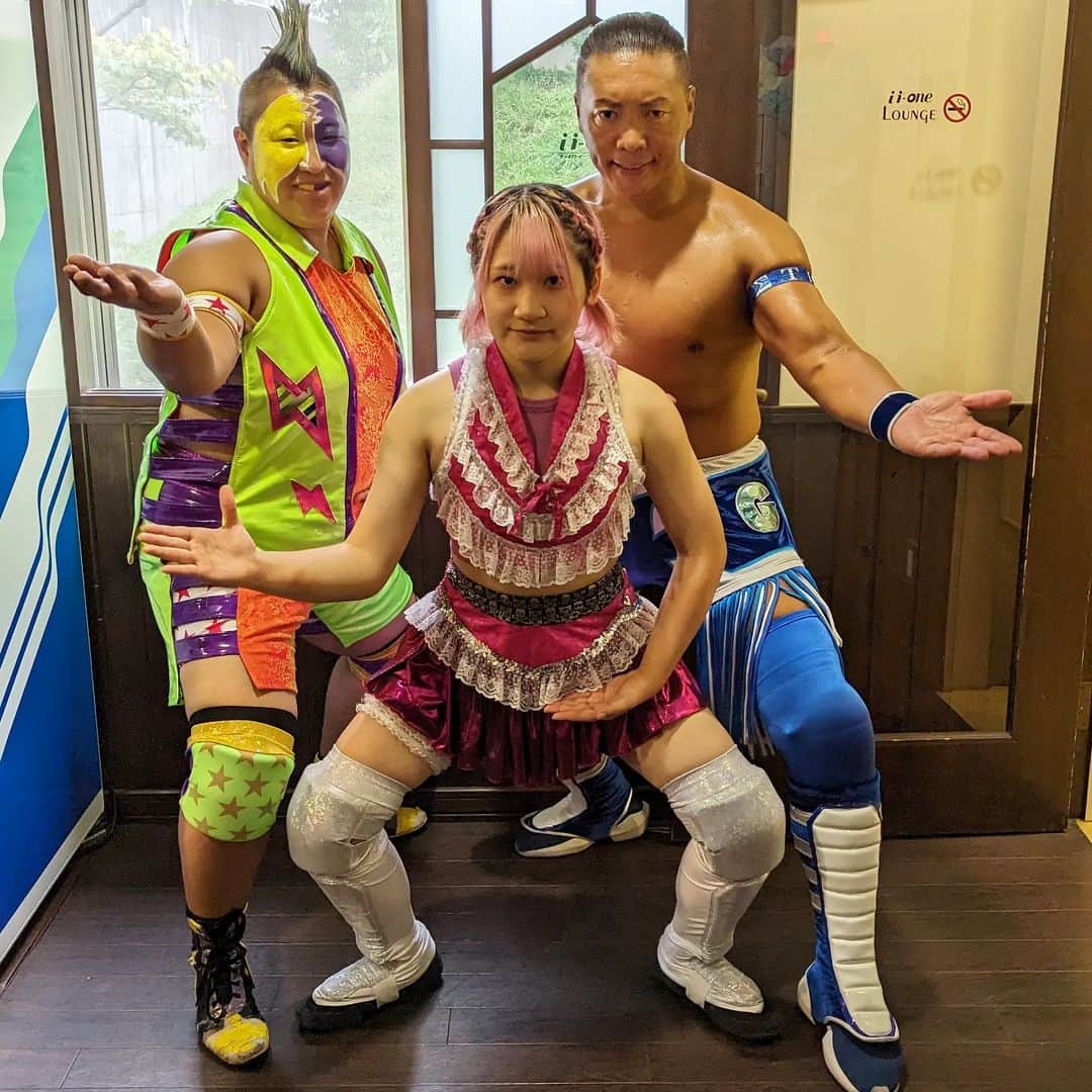 のインスタグラム：「First ever 😁 急遽GLEAT女子部の試合に参戦致しました🙇  ファンの皆さんが楽しんで、喜んで、更にプロレスを好きになってもらえるようグレイトな人生歩んでいきます！」