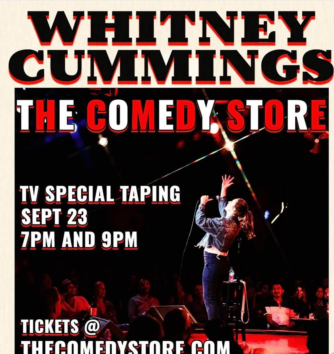 ウィットニー・カミングスのインスタグラム：「Just released a couple tickets to my 6 th special taping. Two shows Sept 23rd @thecomedystore. Love you.」