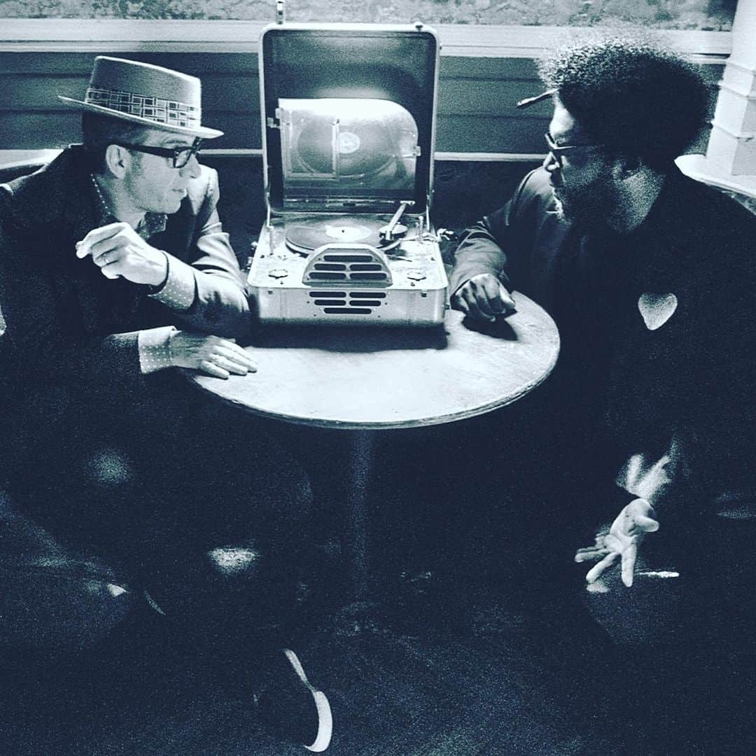 クエストラブのインスタグラム：「@elviscostello & @stevemandel thank you!  #Repost @stevemandel ・・・ 10 years ago. Released September 17, 2013. Wise Up Ghost.」