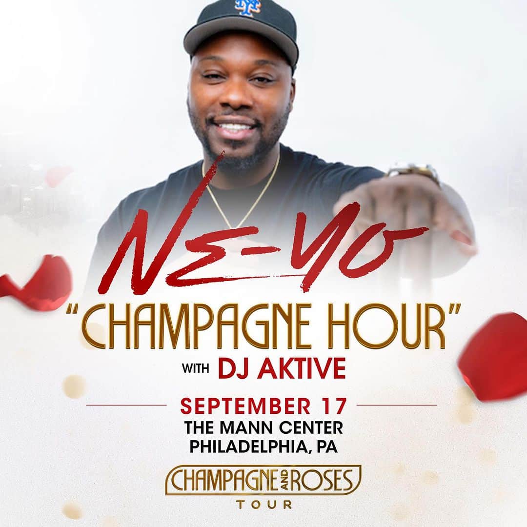 のインスタグラム：「PHILLY! Don't miss #CHAMPAGNEHOUR with @djaktive TONIGHT! Doors open at 6PM. 🥂🌹 #ChampagneAndRosesTour」