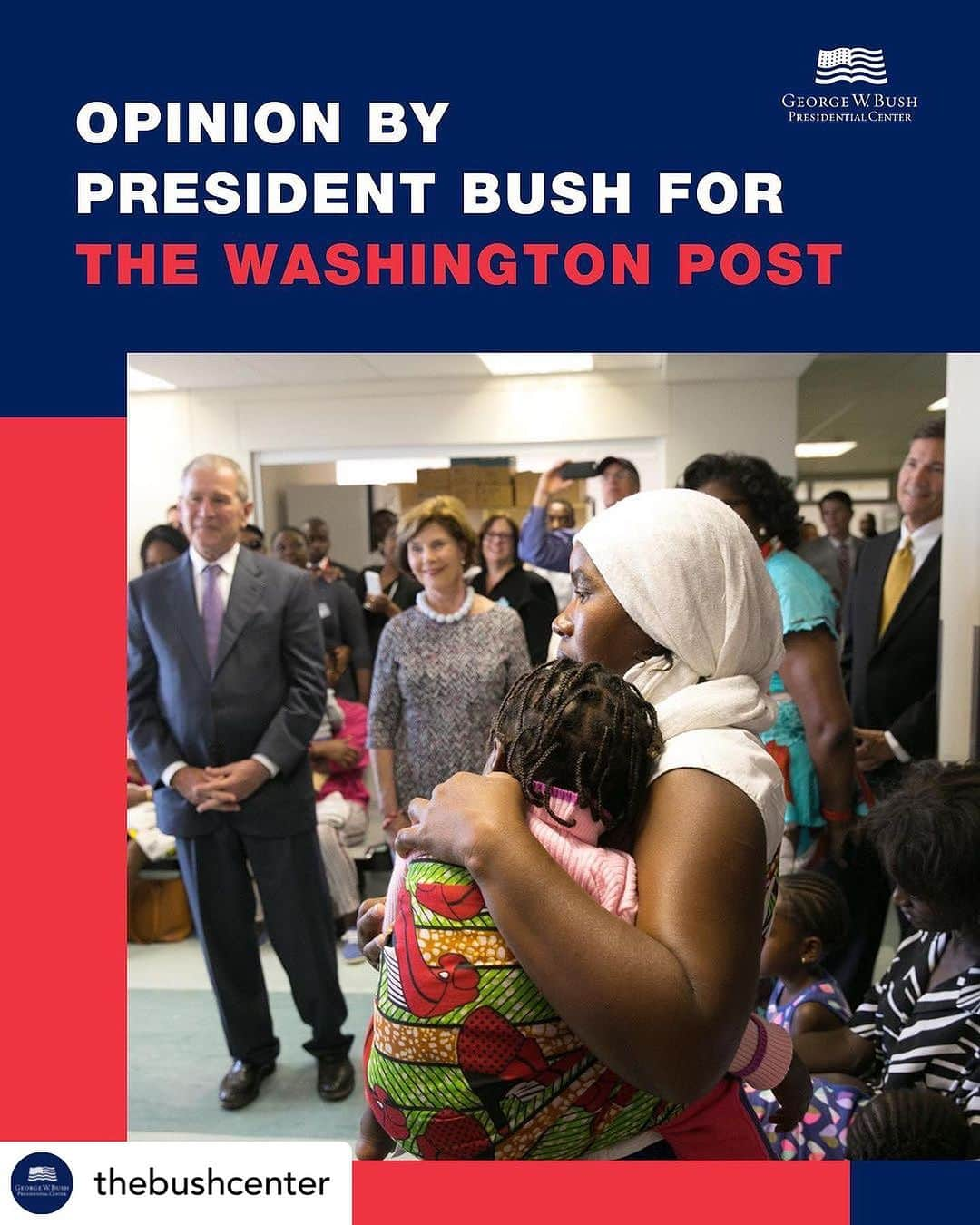 ジョージ・H・W・ブッシュのインスタグラム：「Repost @thebushcenter ⁣ ⁣ Michael Gerson’s words make the case for saving PEPFAR. Read the opinion by President Bush for @postopinions at the link in bio. #PEPFAR」