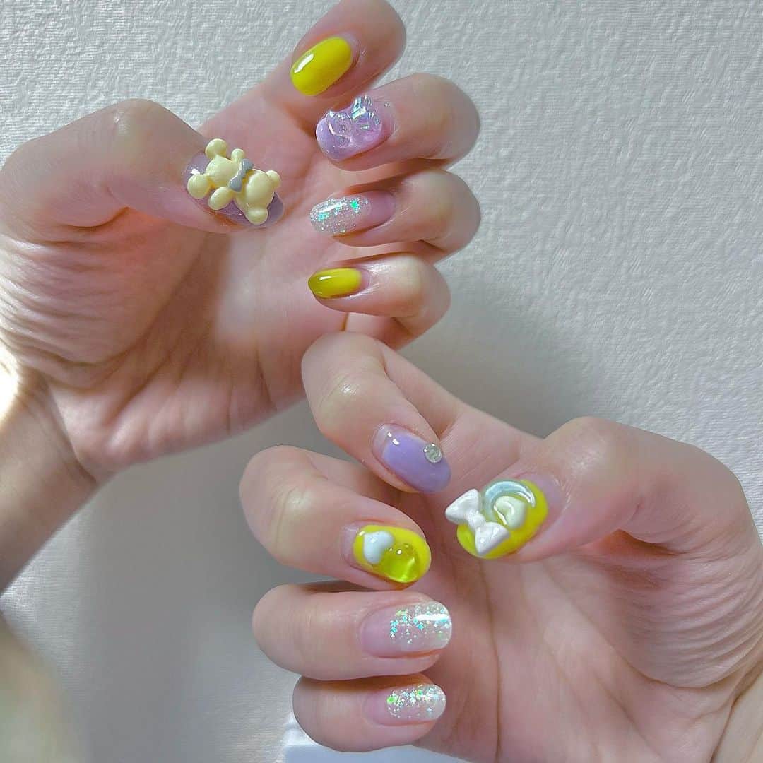 長江里加のインスタグラム：「💅 May ver. #ジェルネイル #セルフネイル」