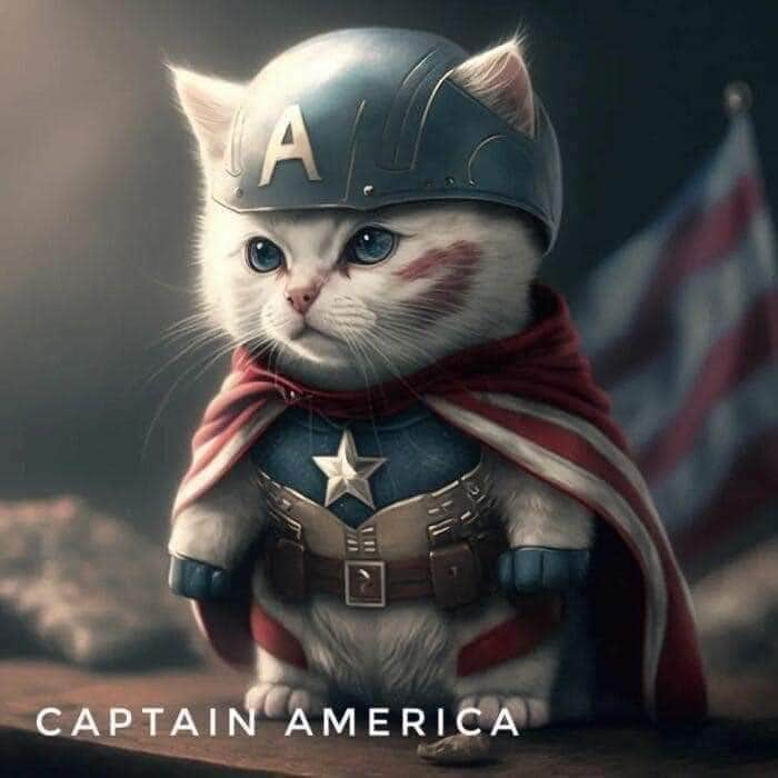 Aww Clubさんのインスタグラム写真 - (Aww ClubInstagram)「If cats were superhero  #meowed #cutecat #cat #AI #superhero #marvel #captainamerica #hulk #thor #ironman」9月18日 12時00分 - meowed