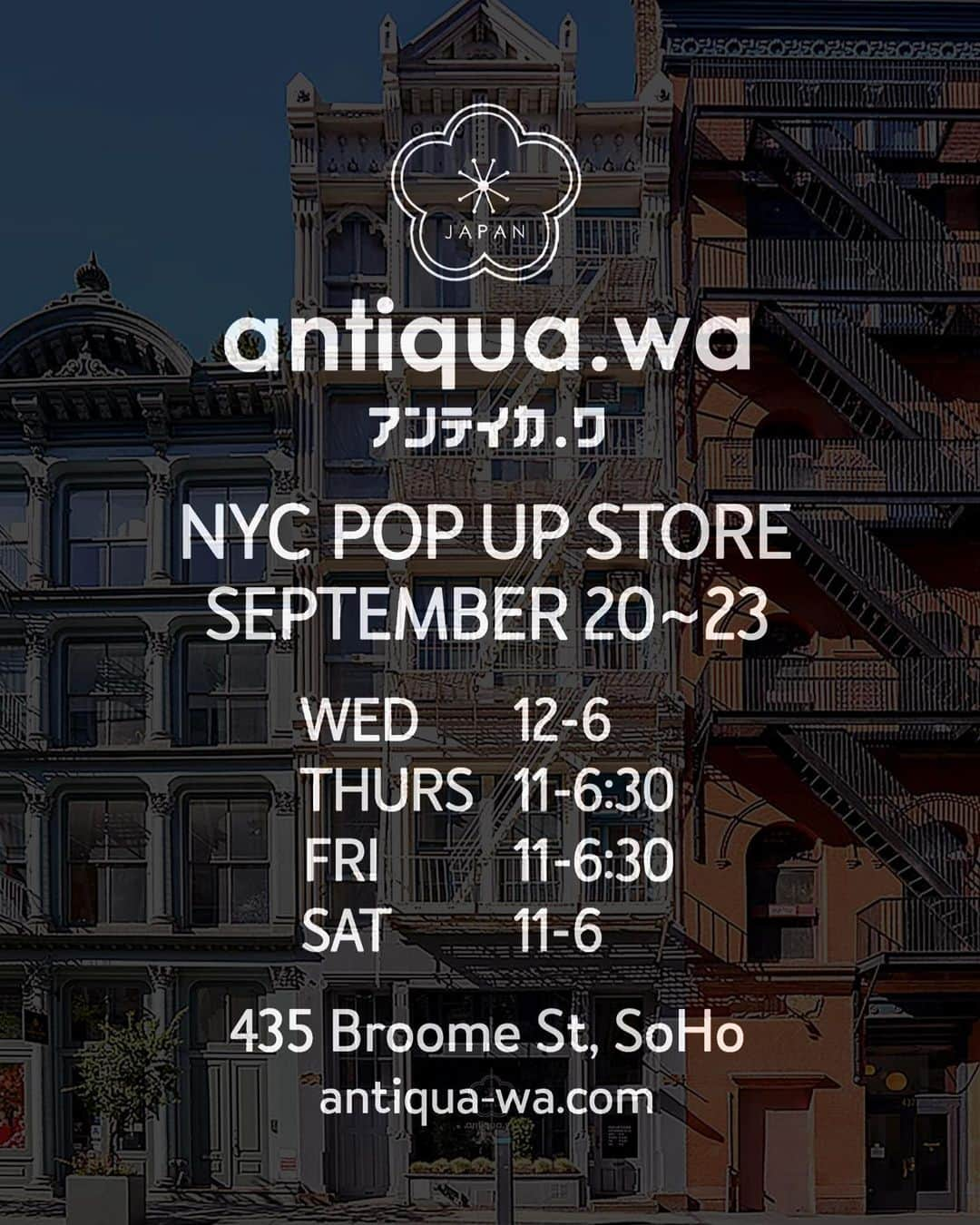 Shing02のインスタグラム：「@antiqua__wa NYC POP UP STORE September 20~23 Wed 12-6 Thurs 11-6:30 Fri 11-6:30 Sat 11-6 435 Broome St, SoHo antiqua-wa.com  I'll be in NYC repping @seaven.wear and some merch this wed-fri! (DC on sat) come through!!」