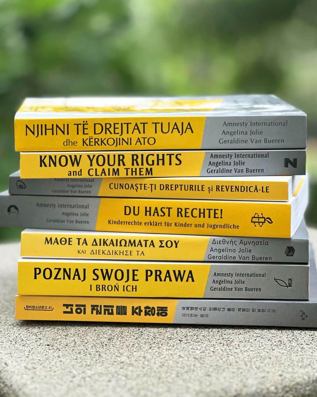 アンジェリーナ・ジョリーのインスタグラム：「To claim your rights, you have to know what they are. Article 42 of the Convention on the Rights of the Child requires governments to ensure that children and parents are aware of the principles and rights enshrined in the convention. Pleased that our book on youth rights is now also being published in Albania, Kosovo, Poland, Romania and Moldova, and sending my respect to all the young activists defending child rights in the region and using their right to a voice.  Për t’i kërkuar të drejtat tuaja, duhet t’i njihni ato. Neni 42 i Konventës për të Drejtat e Fëmijëve i detyron qeveritë të sigurohen që fëmijët dhe prindërit të jenë të vetëdijshëm për parimet dhe të drejtat e mbrojtura me konventë. Jam e lumtur që libri ynë për të drejtat e të rinjve tani është publikuar në Shqipëri, Kosovë, Poloni, Rumani dhe Moldavi, dhe ua dërgoj respektin tim të gjithë aktivistëve/eve që mbrojnë të drejtat e fëmijëve në rajon dhe që përdorin të drejtën e tyre të jenë të zëshëm.  Pentru a-ți revendica drepturile, trebuie să știi care sunt acestea. Articolul 42 din Convenția cu privire la drepturile copilului prevede că guvernele trebuie să se asigure că copiii și părinții cunosc principiile și drepturile, care se regăsesc în această Convenție. Mă bucur că cartea "Cunoaște-ți Drepturile și Revendică-le" este acum publicată în Republica Moldova, România, Albania, Kosovo și Polonia. Îmi exprim respectul față de toți tinerii activiști, care apără drepturile copilului în regiune și își valorifică dreptul de a vorbi public despre acest lucru.    Musisz znać swoje prawa, aby móc się o nie upomnieć. Artykuł 42 Konwencji o prawach dziecka nakłada na rządy obowiązek zapewnienia, aby dzieci i rodzice znali prawa i zasady zawarte w Konwencji. To dla nas czysta przyjemność, że nasza książka o prawach dzieci ukazuje się w Albanii, Kosowie, Polsce, Rumunii i w Mołdawii. Pragnę wyrazić ogromny szacunek dla wszystkich młodych aktywistów i aktywistek, które bronią praw dzieci w regionie i korzystają ze swojego prawa do wyrażania opinii.  @Amnesty @amnesty_international_polska @amnesty_md #Knowyourrights #Njihnitëddrejtattuaja」