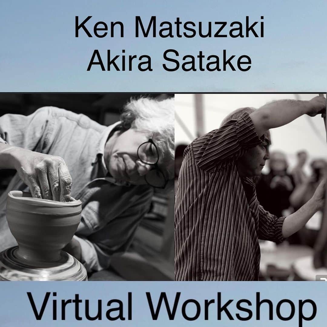 佐竹晃のインスタグラム：「CONVERGENCE 3  3 Day Online Workshop with Ken Matsuzaki and Akira Satake  September 26-28  11am~2pm (EDT US) $350.00 Please go to www.akirasatake.com or Link in bio. Then click workshop. . Please join us for this three day Zoom Online Workshop with Ken Matsuzaki (in Mashiko, Japan) and Akira Satake (in Asheville, North Carolina) as we explore the unique approaches of two potters from completely different backgrounds. . A few days after the workshop ends, we will share a link to enable students to view a recording of the entire workshop. The video will be available for one month. . Ken Matsuzaki, one of Japan's most important potters, brings over 55 years of experience, extending from a rich tradition of Japanese ceramics in which he has found his own distinctive style.  . In contrast, Akira Satake hails from Japan but discovered pottery in his 40s after pursuing a career in music in New York City. Essentially self-taught, he has developed his unmistakable esthetic through experimentation, observation, and lots of trial and error.  Despite their diverse paths they resonate together, and with Convergence 3 participants will be able to witness their creative synergy in action. During the workshop, Satake will spotlight Matsuzaki as he demonstrates and explains the long standing traditions of Japanese pottery in glazing, firing techniques, materials, and making, while also sharing some of the techniques of his well-known original style.  Satake will showcase, discuss and demonstrate his personal approach, rooted in an outsider's perspective and philosophy.   Day 1 - Chawan (ceremonial tea bowls), yunomi (tea cups) and guinomi (sake cups) and more. Ken and Akira will demonstrate throwing tea bowls and share insights and their philosophy about chawan.  Day 2 - Tsubo and sculptural vessels. Ken and Akira will demonstrate their signature styles of tsubo, vase and plate making.   Day 3 -  Glazing, clay choice and preparation, firing and kilns. Ken and Akira will talk about and demonstrate glaze application, including Japanese Shino, Oribe, Nuka glazes and many more.」