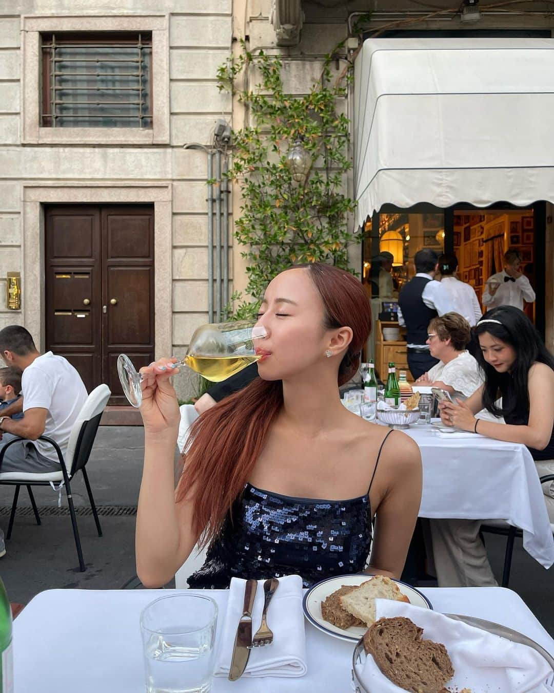 川谷花音のインスタグラム：「Che bontà !😳🇮🇹🤌🏼  #italy #milano #lagioia #dinner #dinnerideas #japanese #japanesegirl #trip #大学生 #女子大生 #今日のコーデ」