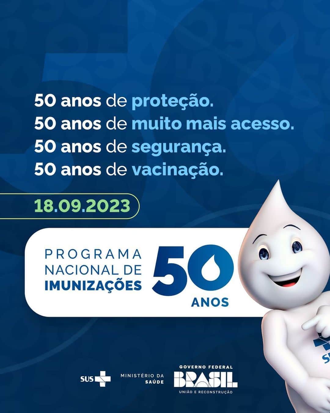 ジルマ・ルセフのインスタグラム：「O Programa Nacional de Imunizações (PNI) está completando 50 anos! 🎉  Responsável pela eliminação de doenças que no passado causavam milhares de vítimas no Brasil, o PNI marcou a história ao garantir acesso à vacina em todo o país, salvar vidas e tornar o Brasil referência mundial. 💉🌎  Com 48 diferentes imunobiológicos ofertados, o programa distribui cerca de 300 milhões de doses, entre vacinas, soros e imunoglobulinas, por ano.  #50anosPNI #vacinação  #Repost: @governodobrasil」