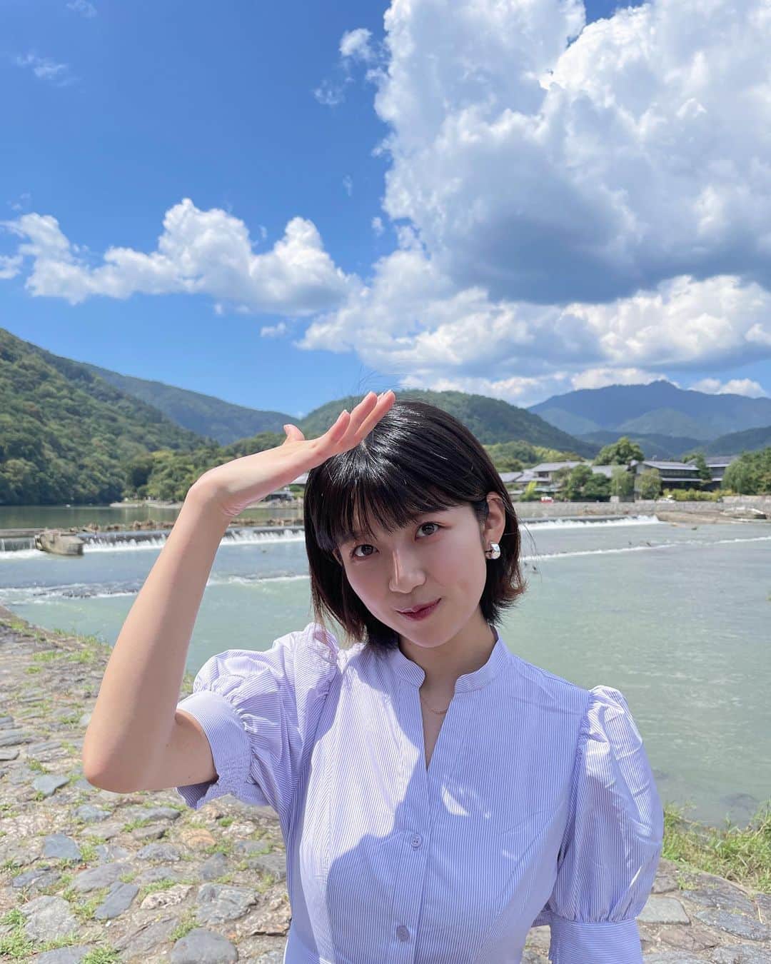磯原杏華のインスタグラム：「夏の思い出❤︎  #summer #京都 #神社仏閣 #御朱印」