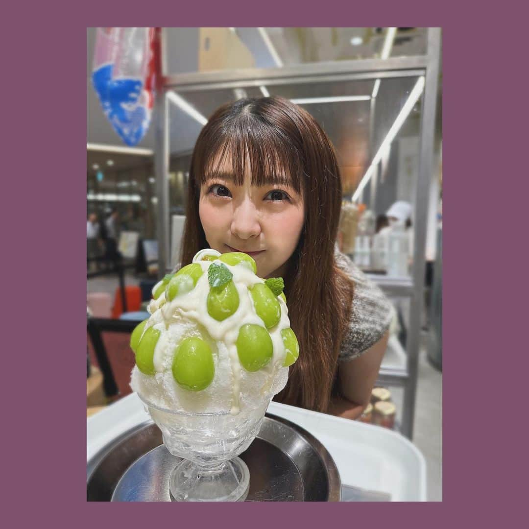 内藤もゆののインスタグラム：「⁡ ⁡ ⁡ ⁡ しゃいーーーーーーーんマスカット🍇💚 ⁡ ⁡ ⁡ ⁡ ⁡ #𝑐𝑜𝑑𝑒  #𝑜𝑜𝑡𝑑  #はっぴーすまいる  #ℎ𝑎𝑝𝑝𝑦𝑠𝑚𝑖𝑙𝑒  #とぅいんくる #𝑇𝑤𝑖𝑛𝑘𝑙𝑒 #もゆふぁむ  #𝑓𝑜𝑙𝑙𝑜𝑤𝑚𝑒 #2023 #𝑠𝑒𝑝𝑡𝑒𝑚𝑏𝑒𝑟 #最高𝐾𝑂 #堀内農園 #かき氷 #シャインマスカット #シャインマスカットかき氷」