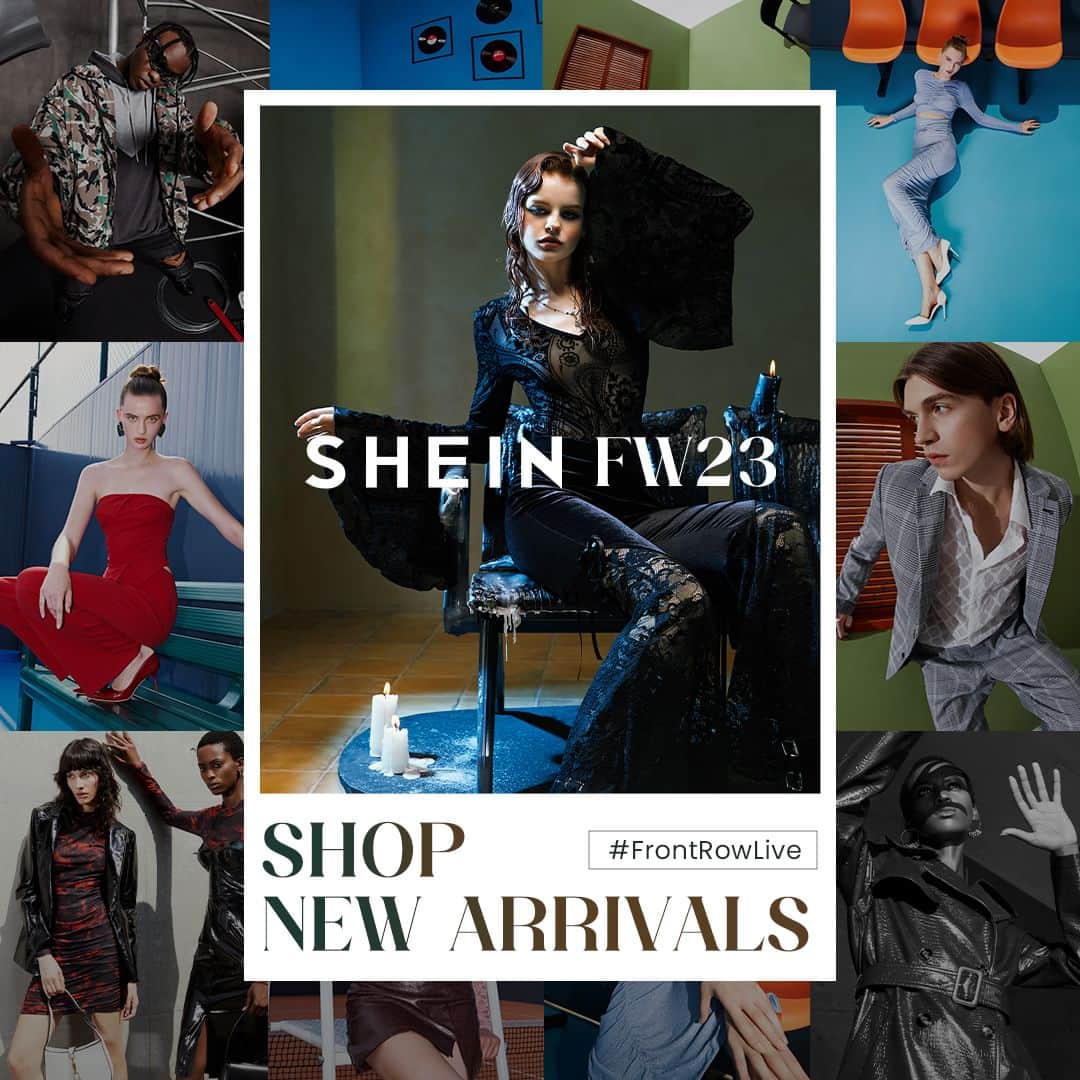 SHEINのインスタグラム：「Make way for ✨NEW✨ Get ahead of the style game when you shop our FW23 collection as it struts down the runway with our interactive livestream 👏  🔗:https://shein.shop/r5b4wb6  #FrontRowLive #SHEINfw23 #SHEINforAll」