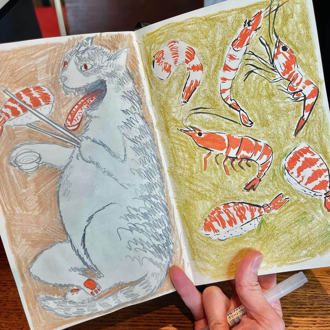 池田有希子さんのインスタグラム写真 - (池田有希子Instagram)「私、エビが食べたかったのかな…🤣  #sketchbook #illustration」9月18日 22時50分 - yukikoikeda