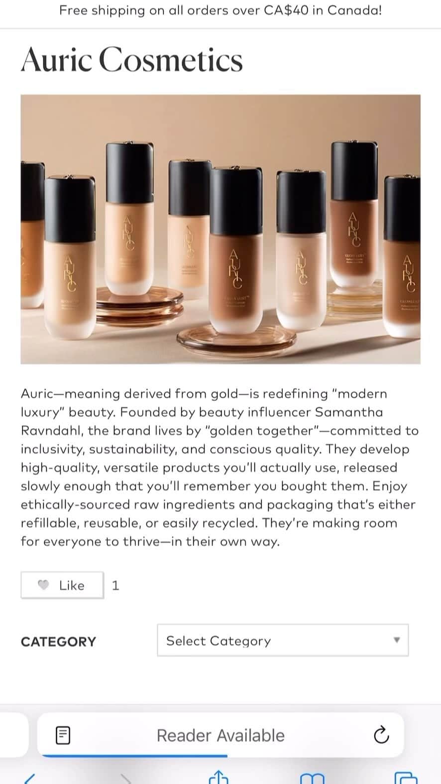 Samantha Ravndahlのインスタグラム：「You can now shop @glowbyauric on @beautylish - link in bio 💗 This is such a cool moment to see AURIC on the Beautylish website. It feels so surreal to see our products amidst some of my favourite brands 🥲」