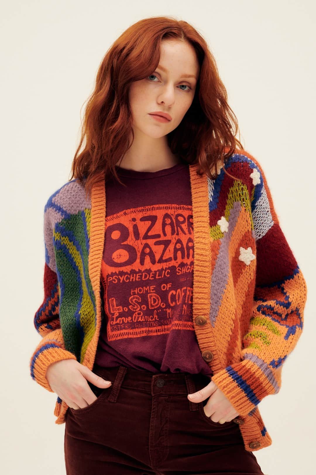のインスタグラム：「Psychedelic knits and tees in the best fall color palette from MOTHER 🌈🌀🍄 Available ONLINE and in store!」