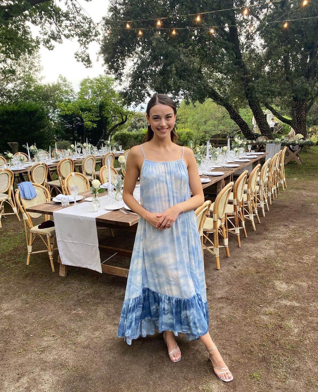 フェデリカ・テスタのインスタグラム：「Fede passione matrimoni 🩵✨✨  Gianluca & Selene 17•09•2023 💫  Come procede il mio matrimonio? Direi che @mattecorradi è rimasto lo stesso 😂」
