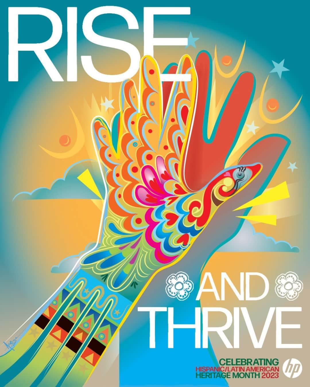 HP（ヒューレット・パッカード）のインスタグラム：「Join us in the celebration of Hispanic/Latin American Heritage Month, as we Rise & Thrive together. Let us honor the rich history, outstanding accomplishments, and vibrant culture that have shaped our community's path. We're kicking off this month's celebrations by sharing some original creative by @mexifunk  #HispanicHeritageMonth #GoBeyond」