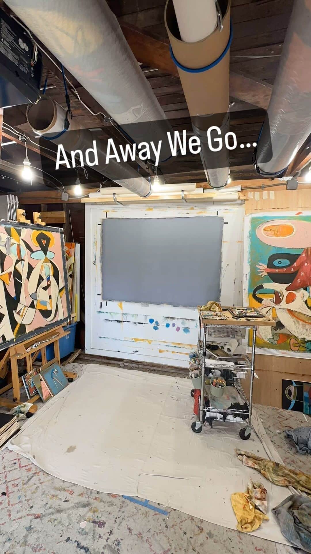 テイト・エリントンのインスタグラム：「And Away We Go… #art #artist #originalart #oilpainting #oilpaint #workinprogress #wip #commission #artiststudio」